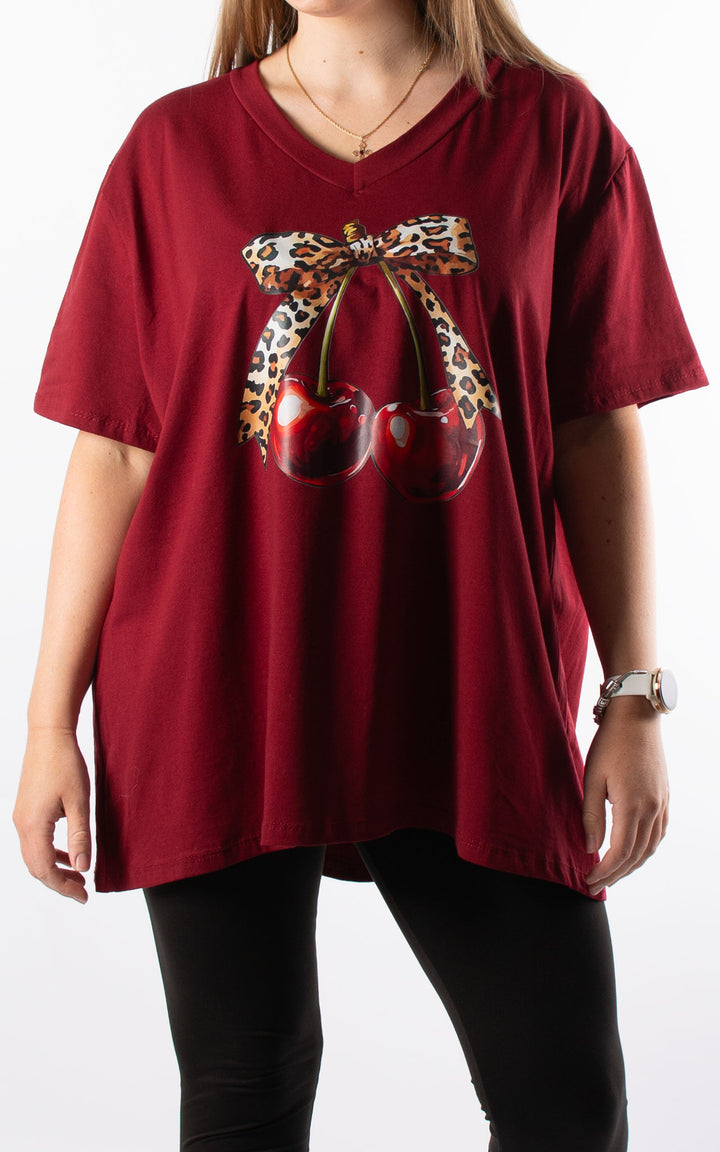 Cherry T-Shirt | Burgundy