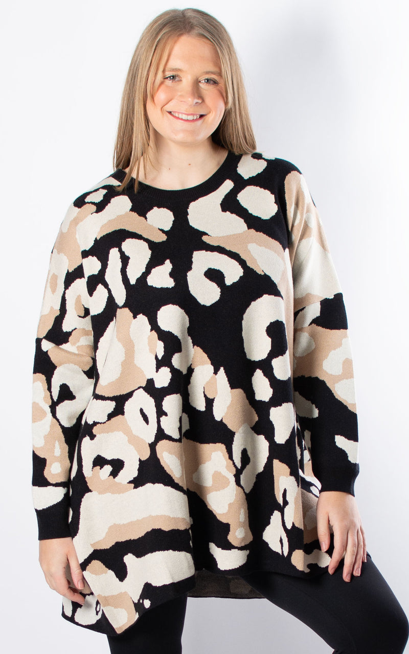 Cheryl Leopard Jumper | Black