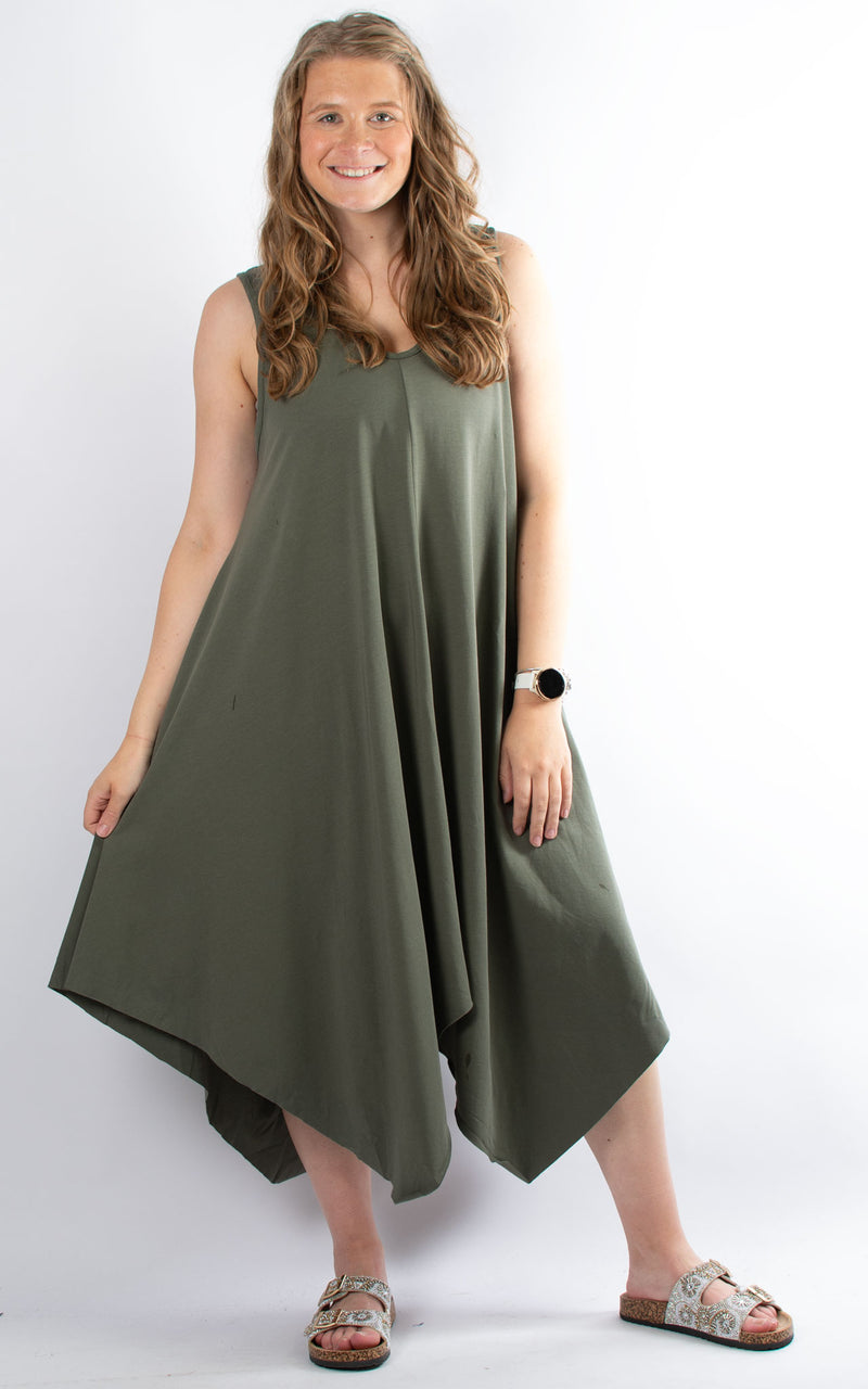 Chiara Handkerchief Dress | Khaki