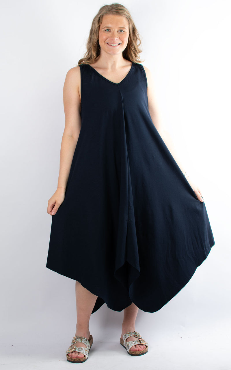 Chiara Handkerchief Dress | Navy