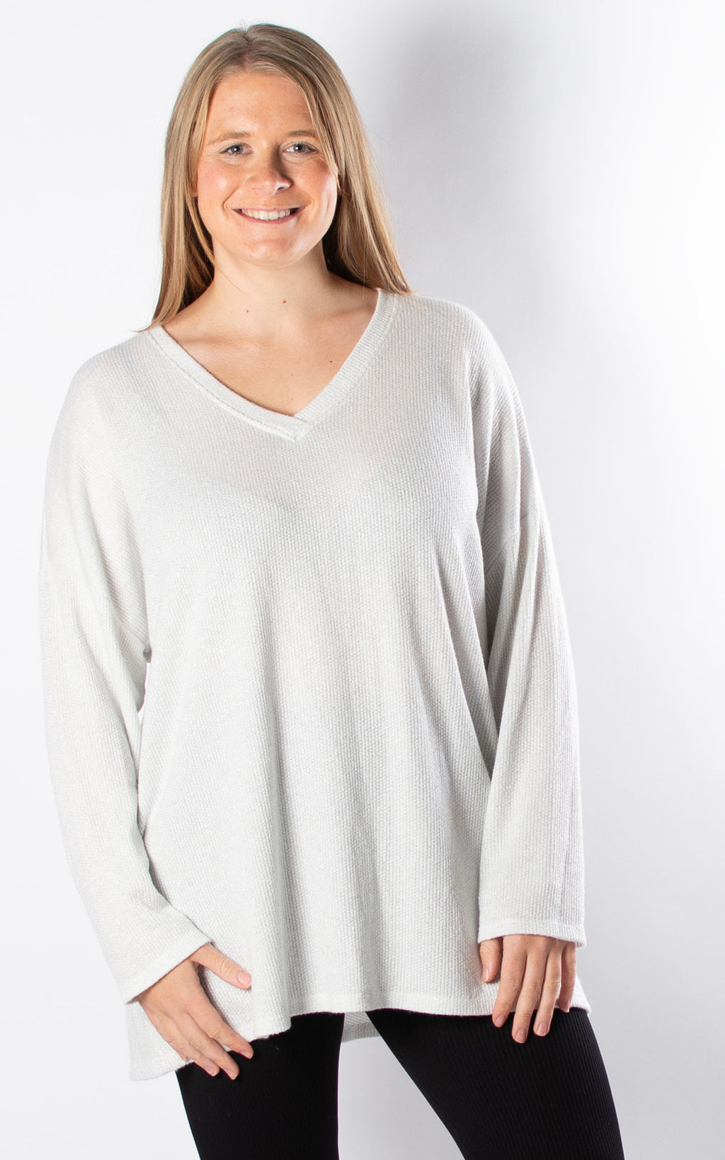 Chloe Shimmer Top | Winter White