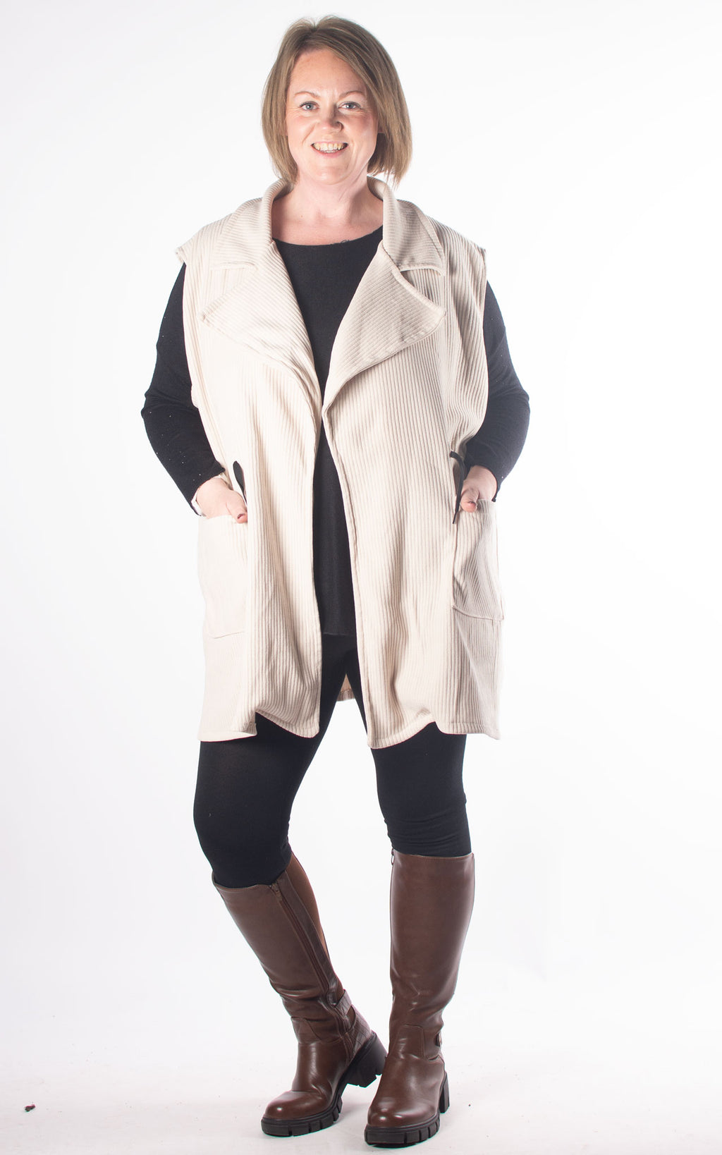 Chloe Waistcoat | Stone