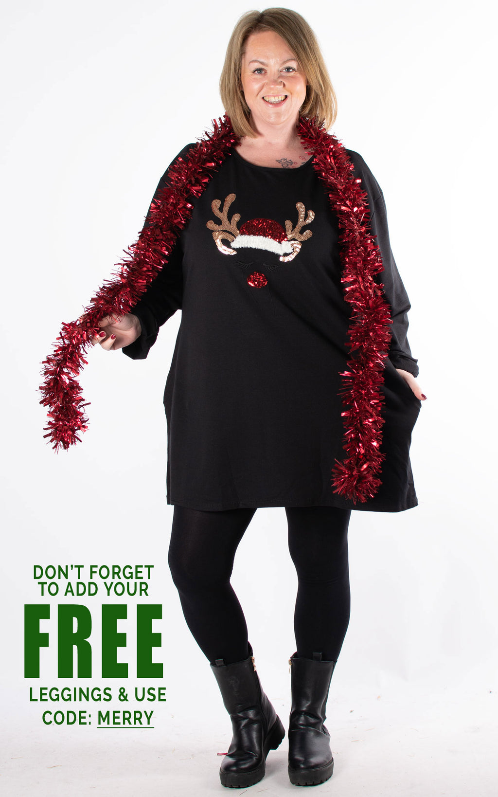 Christmas Hat And Antlers | Black