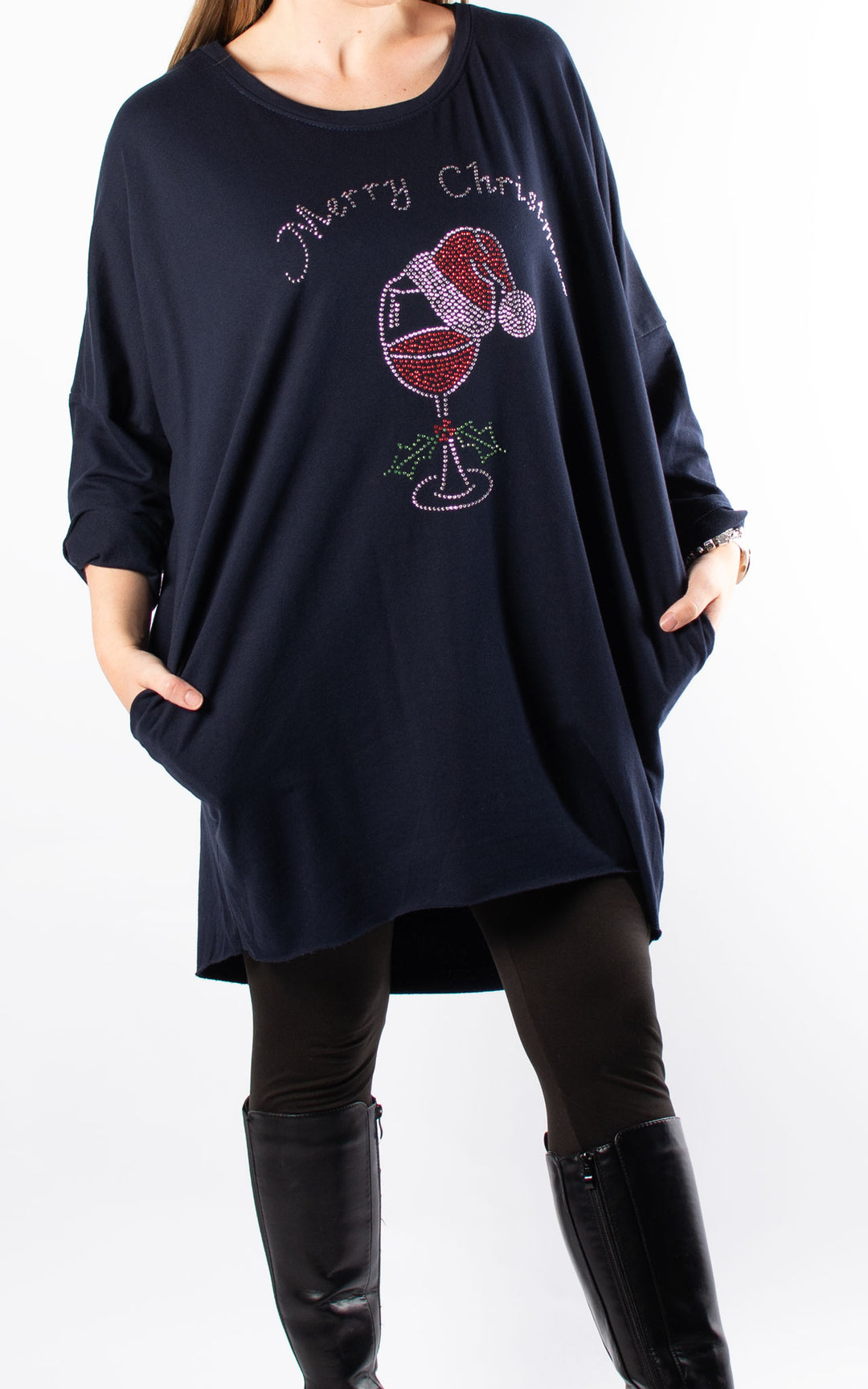 Christmas Merry Christmas Top | Navy