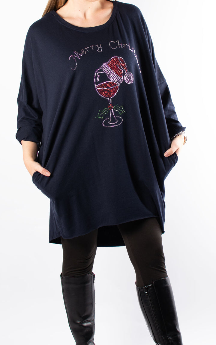 Christmas Merry Christmas Top | Navy