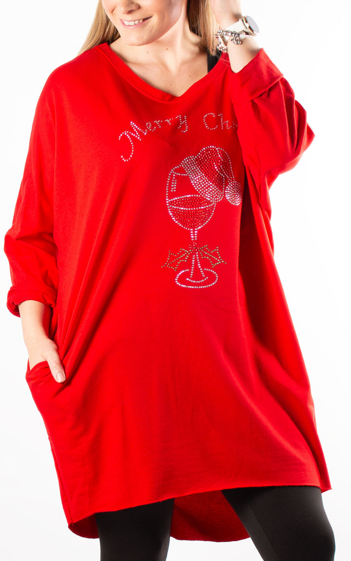 Christmas Merry Christmas Top | Red