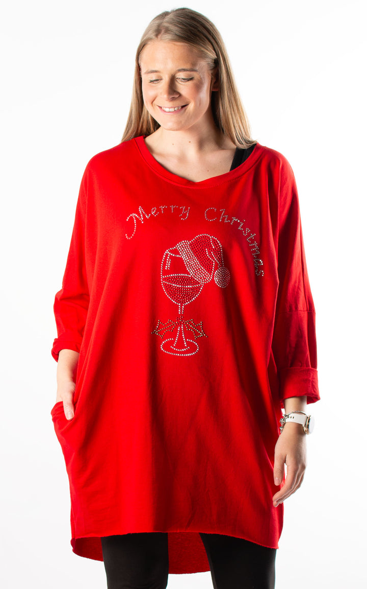 Christmas Merry Christmas Top | Red