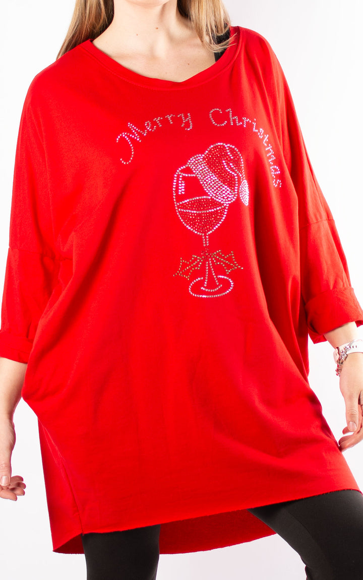 Christmas Merry Christmas Top | Red