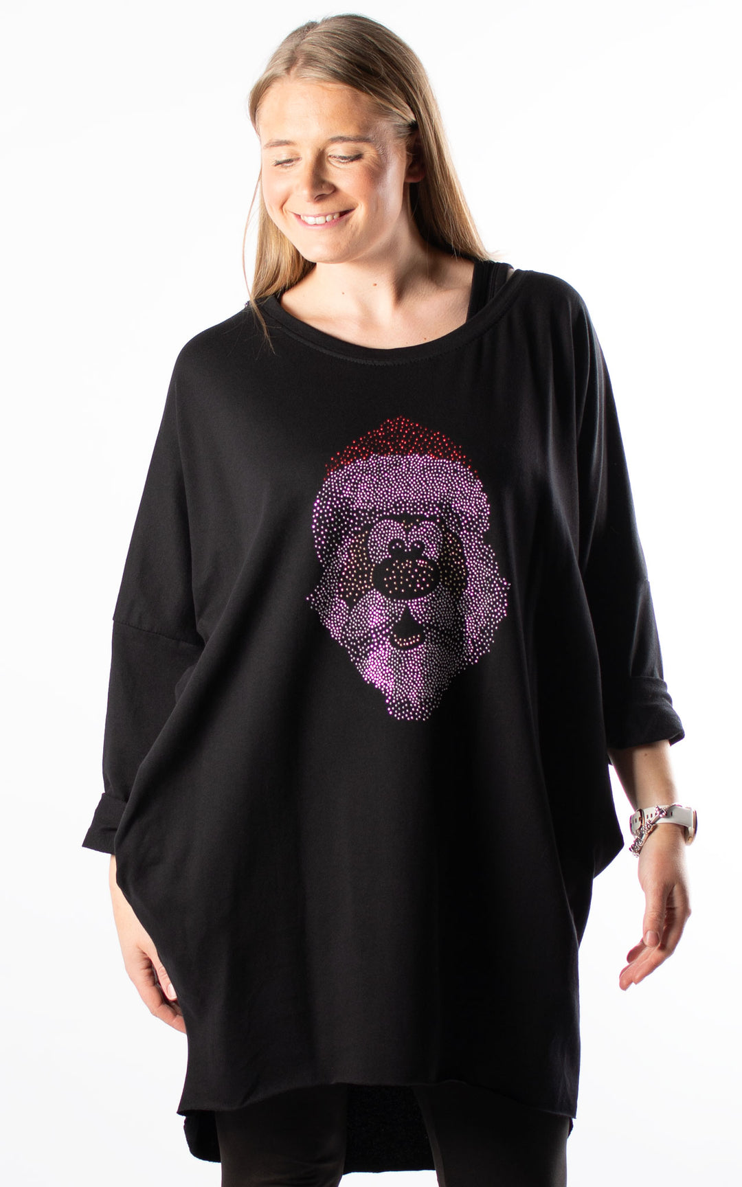 Christmas Santa Top | Black