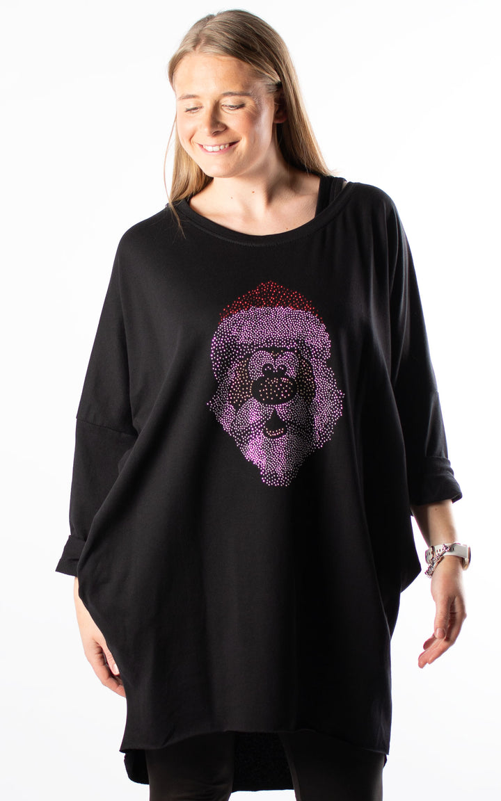 Christmas Santa Top | Black