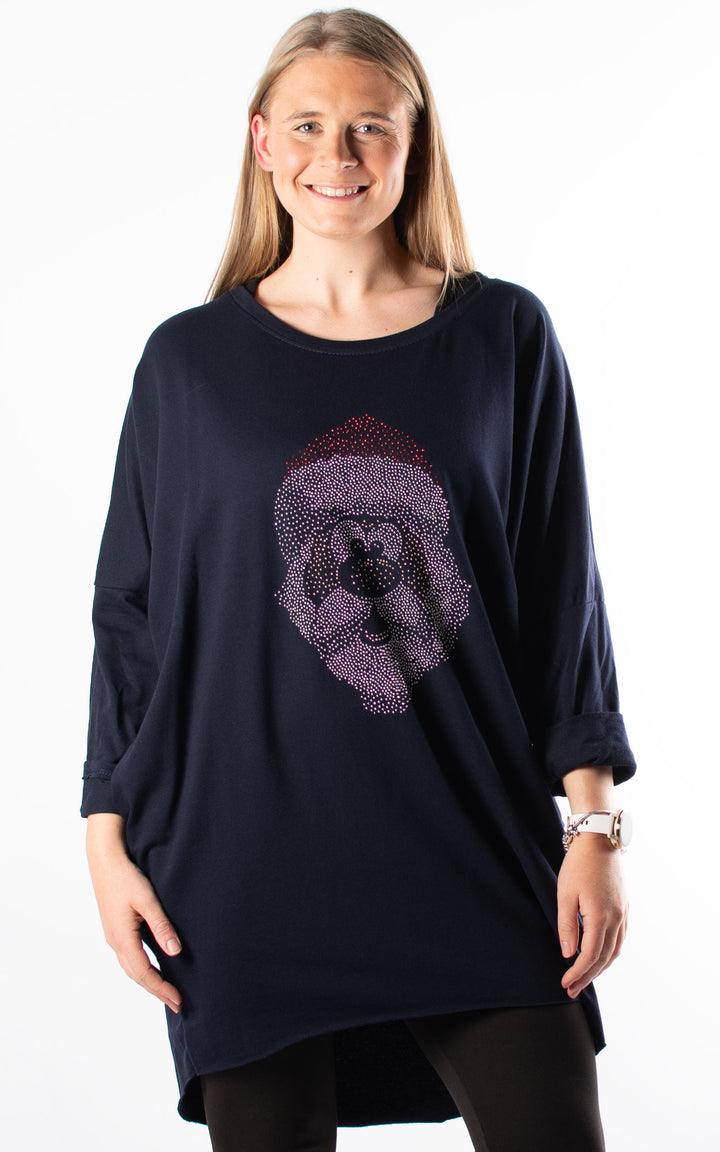 Christmas Santa Top | Navy