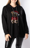 Christmas Teddy Hoodie | Black