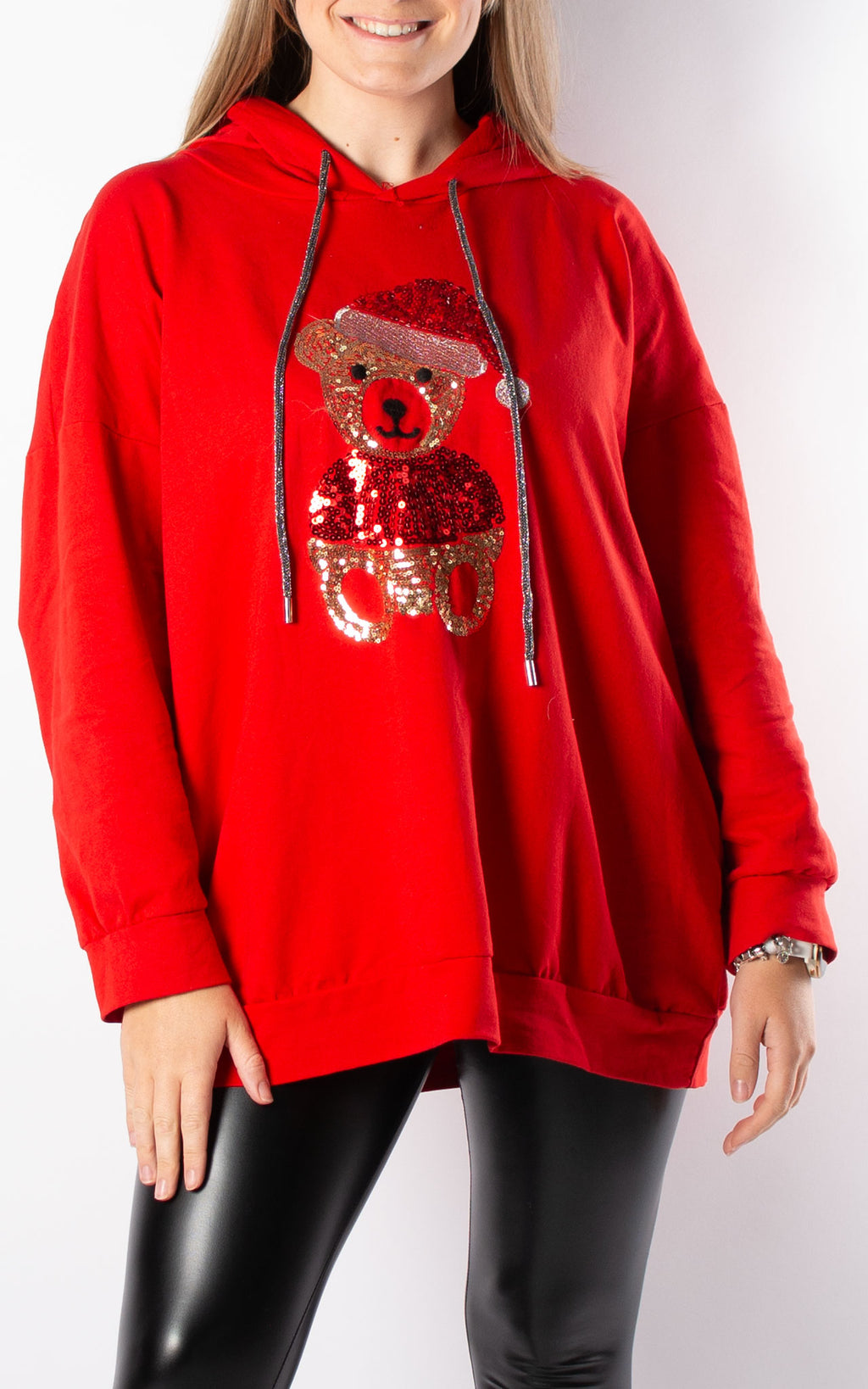 Christmas Teddy Hoodie | Red