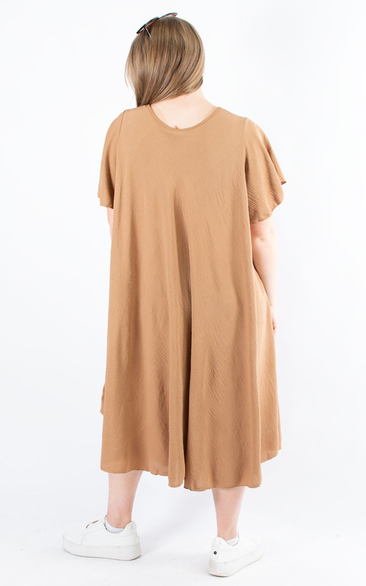 Circle Hem Dress | Camel