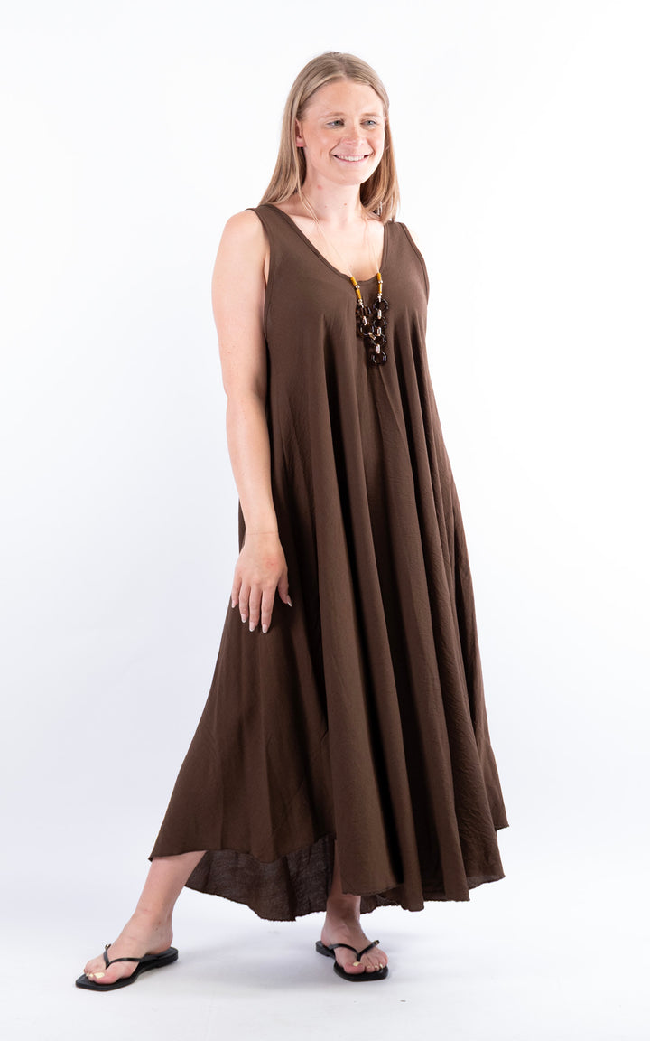 Circle Hem Maxi Dress | Chocolate