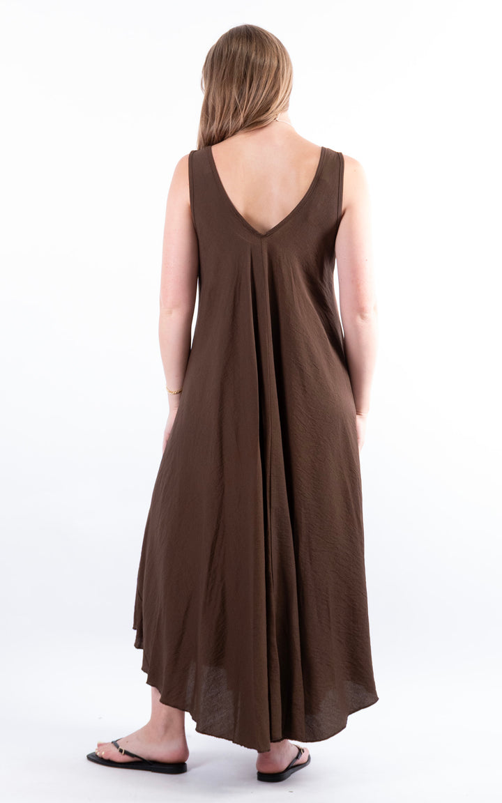 Circle Hem Maxi Dress | Chocolate