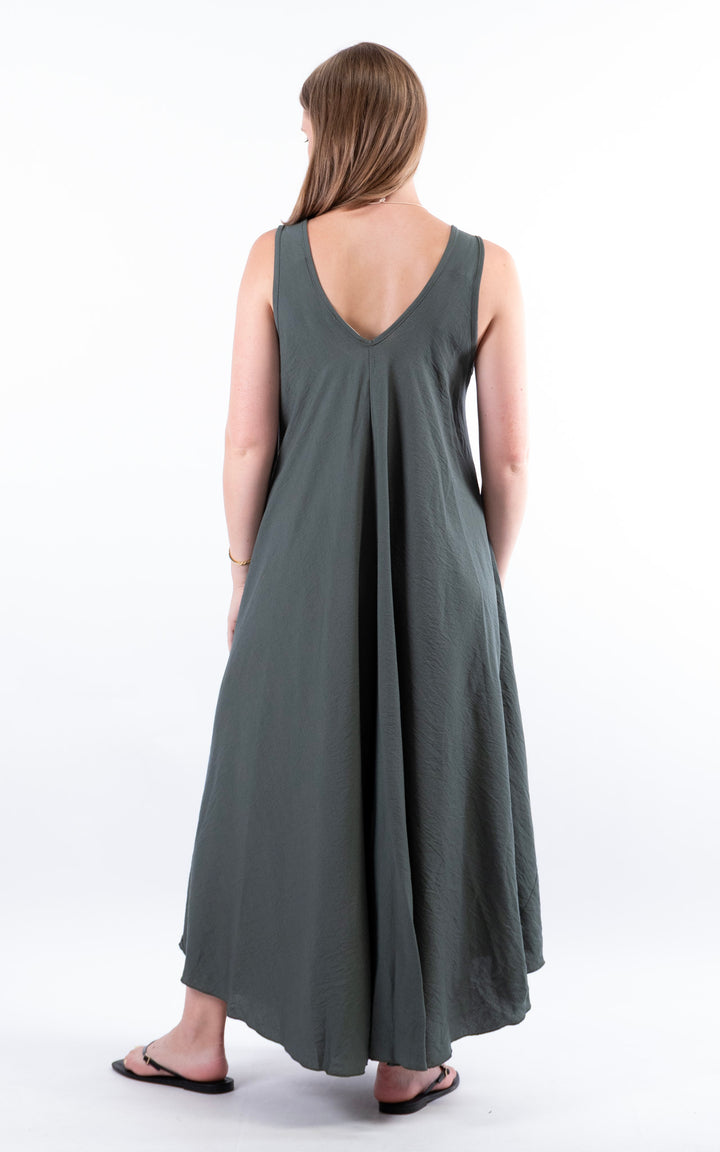 Circle Hem Maxi Dress | Khaki