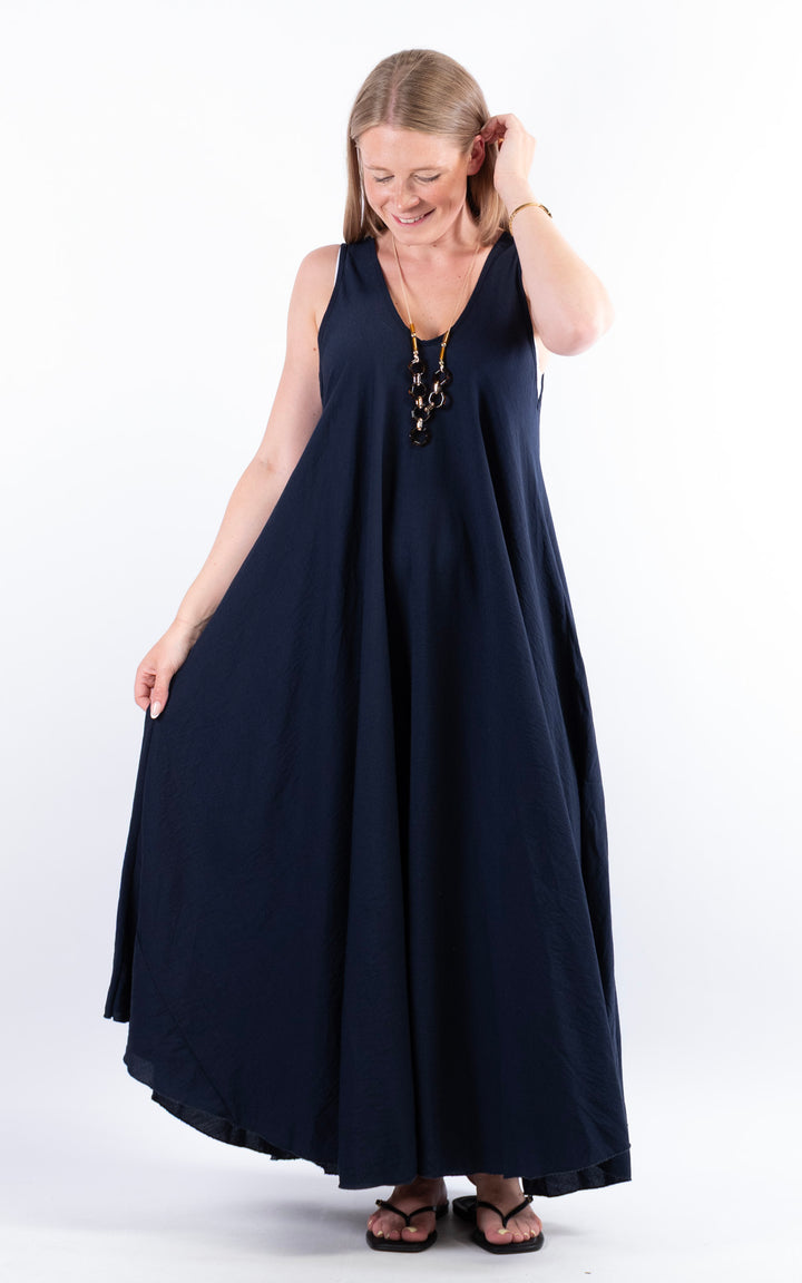 Circle Hem Maxi Dress | Navy