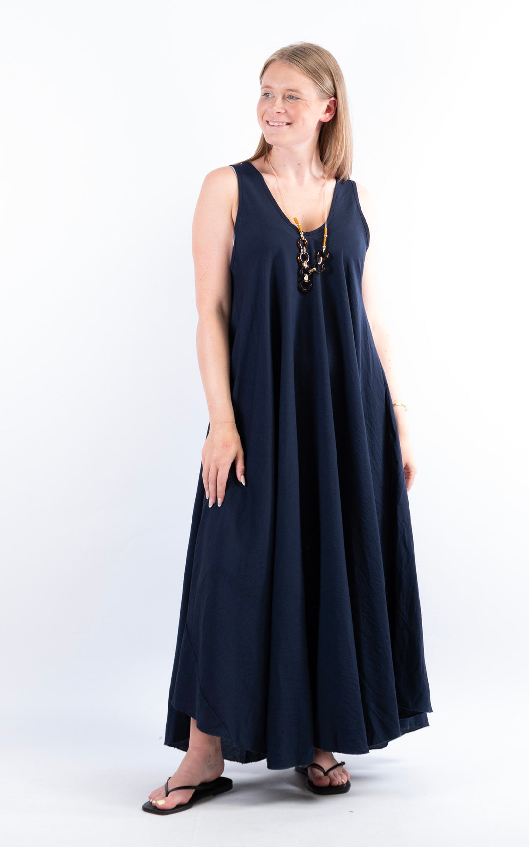 Circle Hem Maxi Dress | Navy