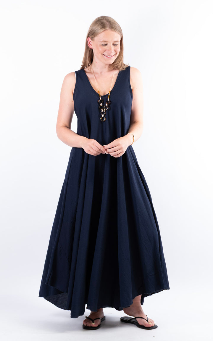 Circle Hem Maxi Dress | Navy