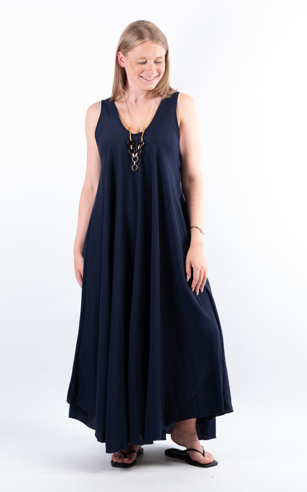 Circle Hem Maxi Dress | Navy
