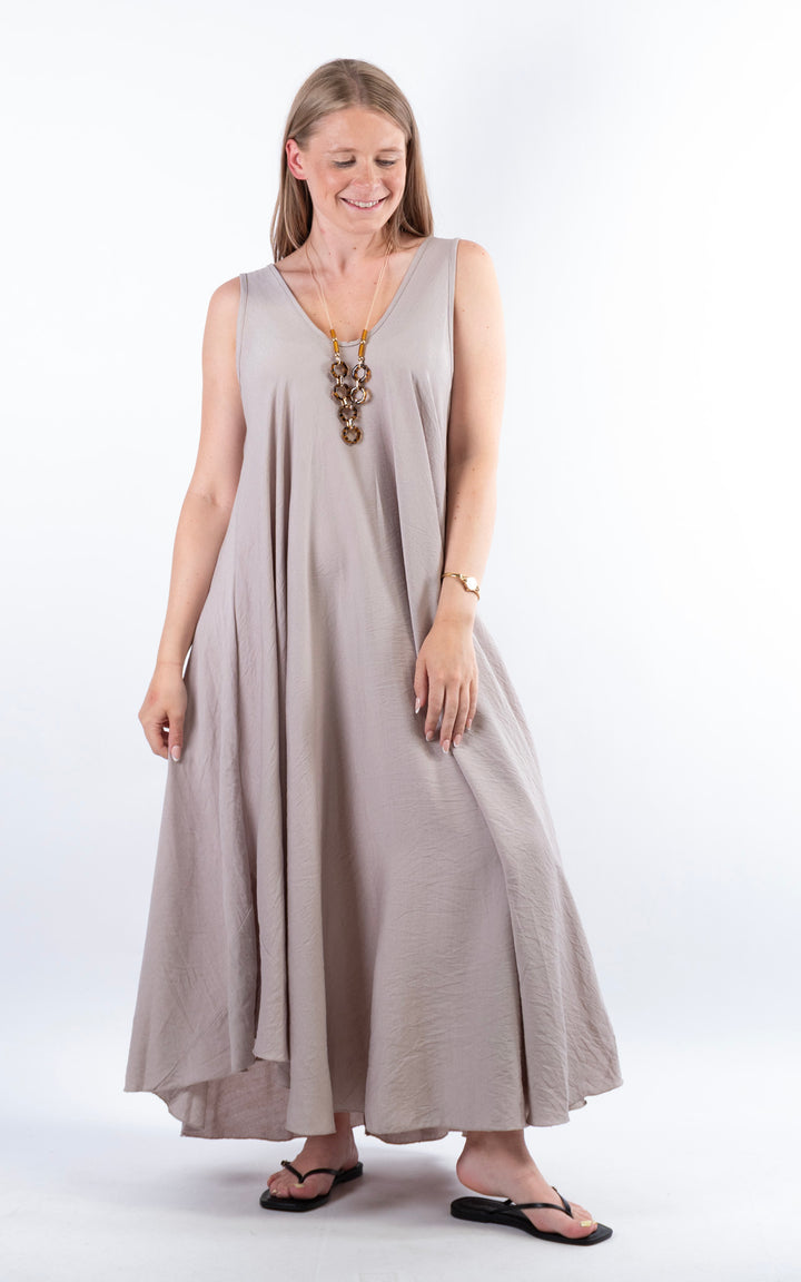 Circle Hem Maxi Dress | Taupe