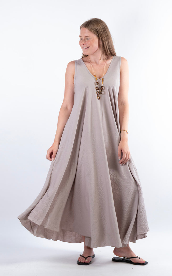 Circle Hem Maxi Dress | Taupe