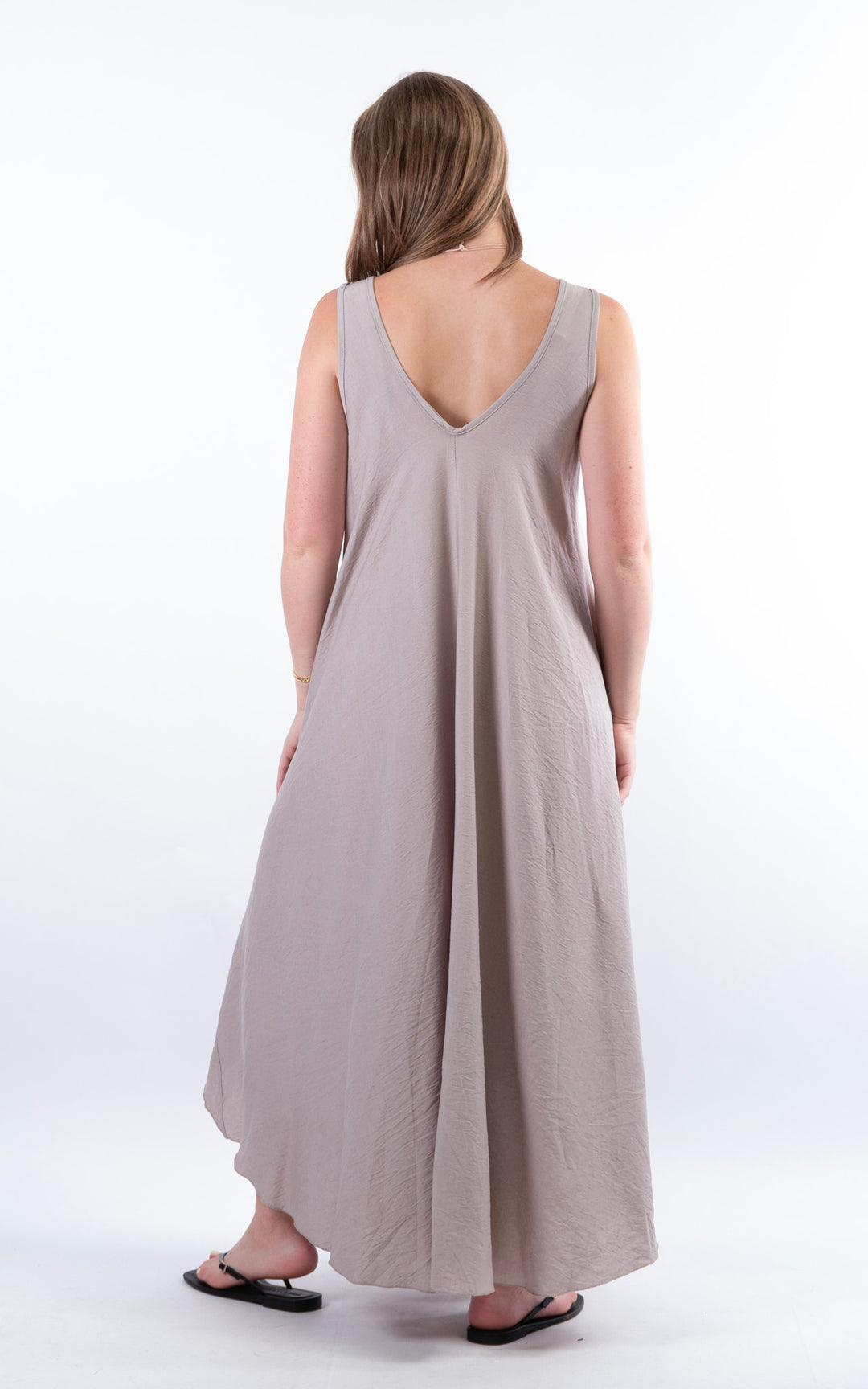 Circle Hem Maxi Dress | Taupe