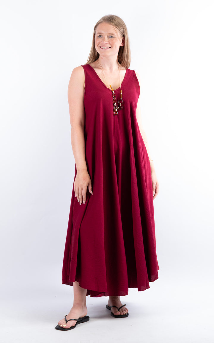 Circle Hem Maxi Dress | Wine