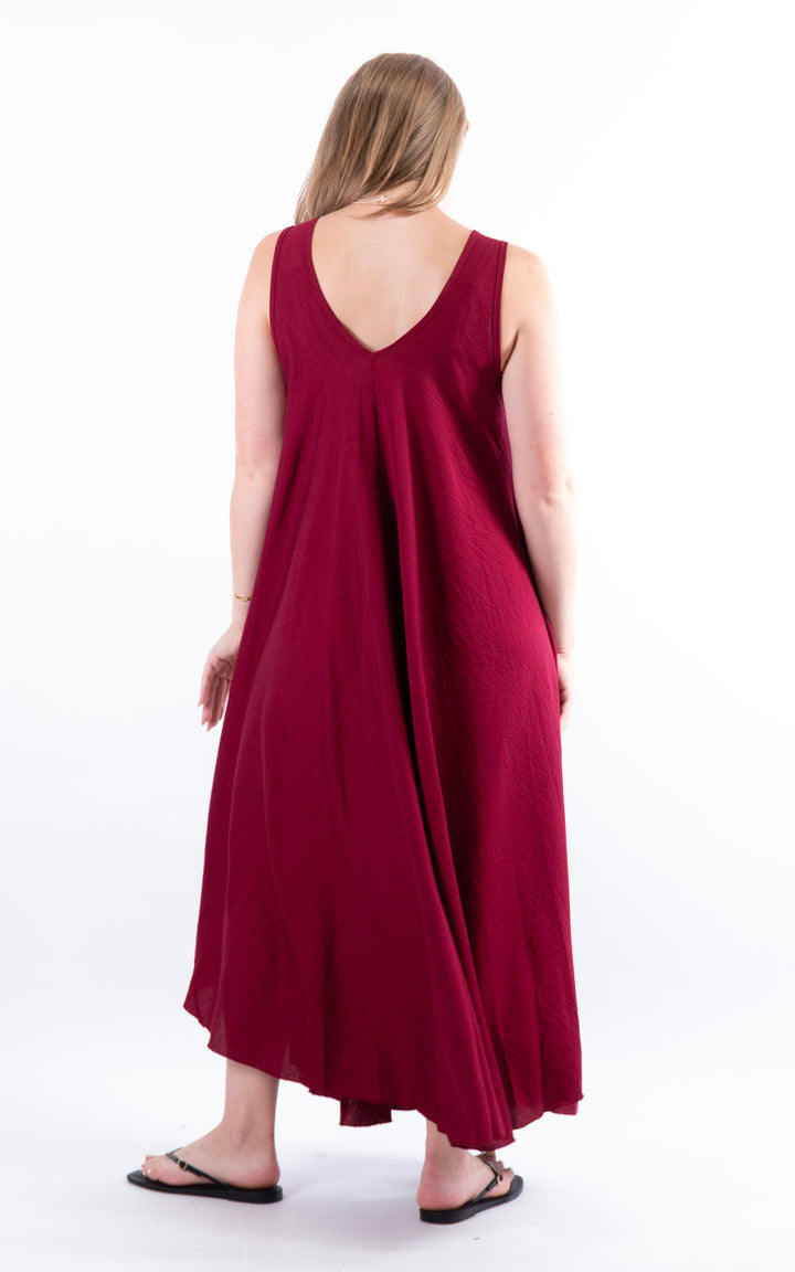 Circle Hem Maxi Dress | Wine