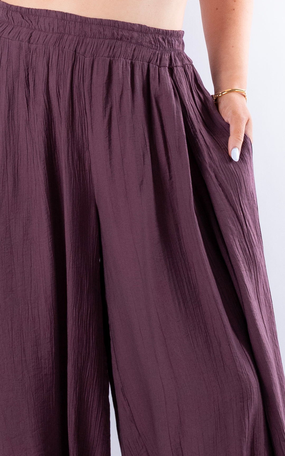 Cleo Crinkle Balloon Trousers | Plum