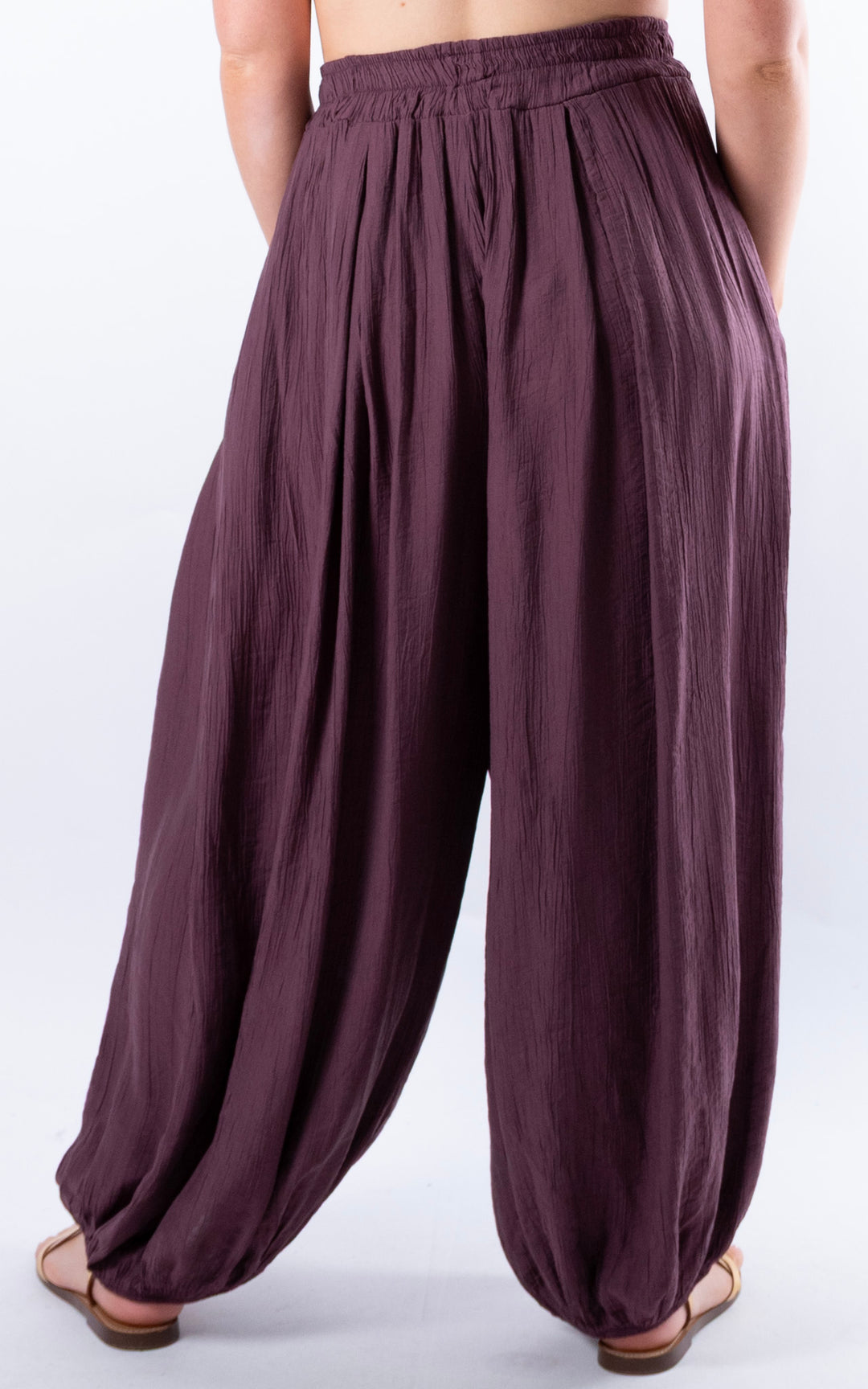 Cleo Crinkle Balloon Trousers | Plum
