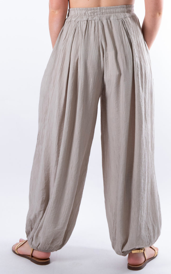 Cleo Crinkle Balloon Trousers | Taupe