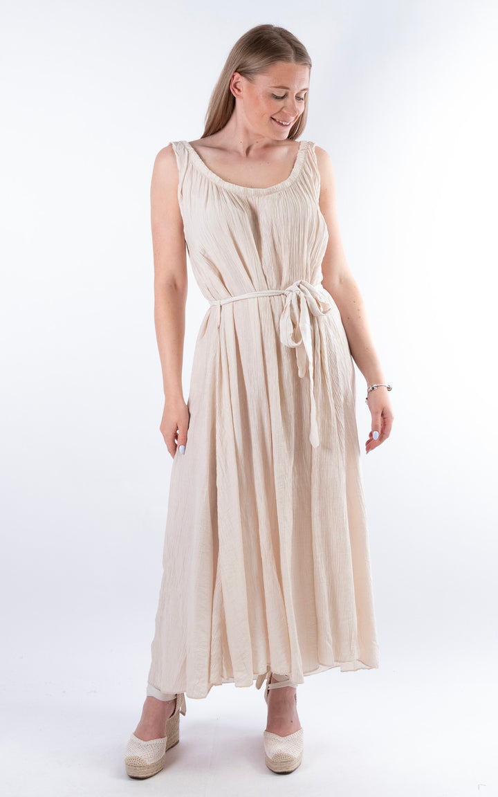 Cleo Crinkle Dress | Beige