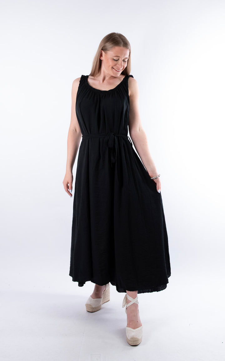 Cleo Crinkle Dress | Black