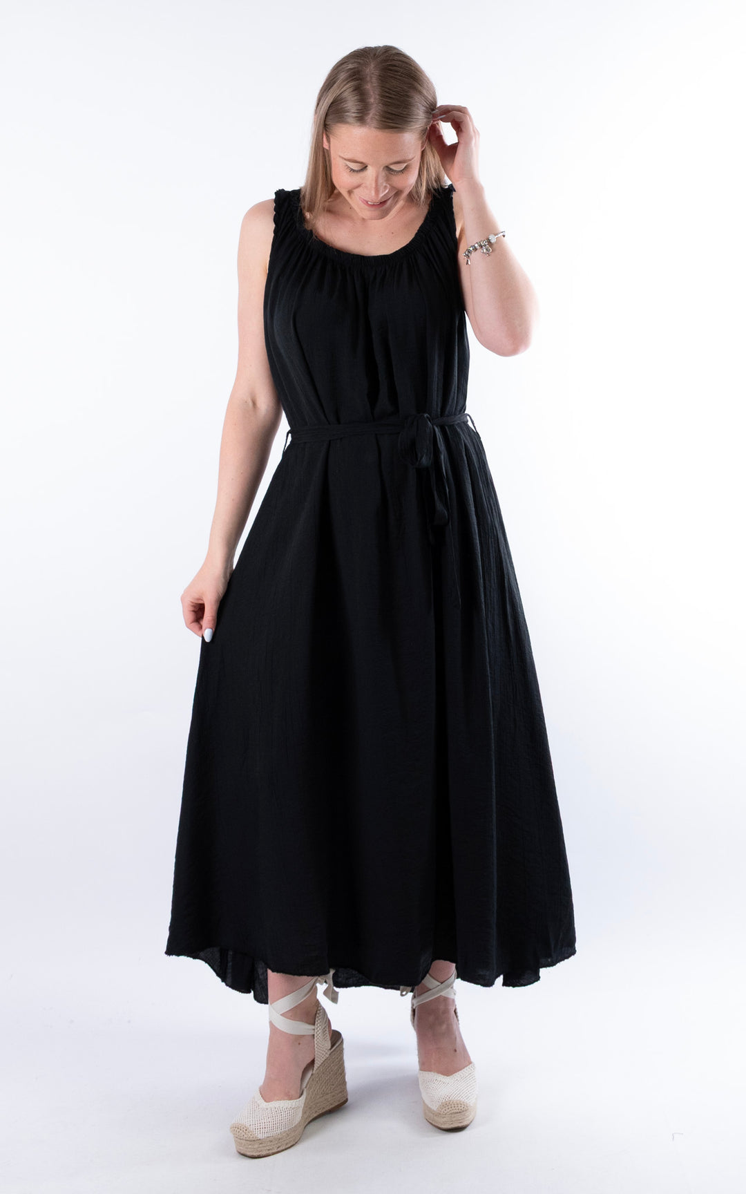 Cleo Crinkle Dress | Black
