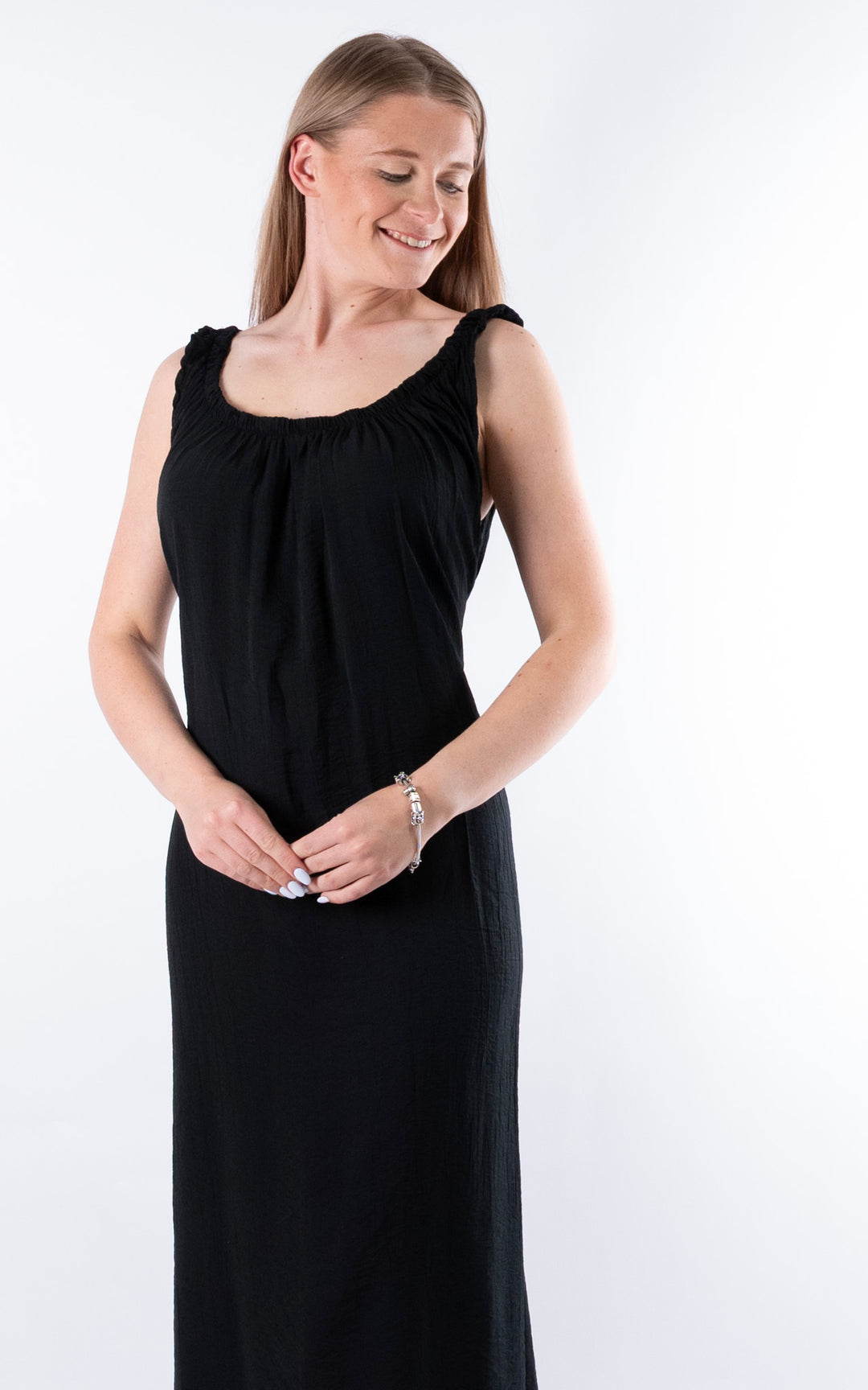 Cleo Crinkle Dress | Black