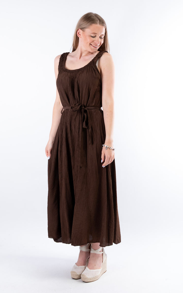 Cleo Crinkle Dress | Chocolate