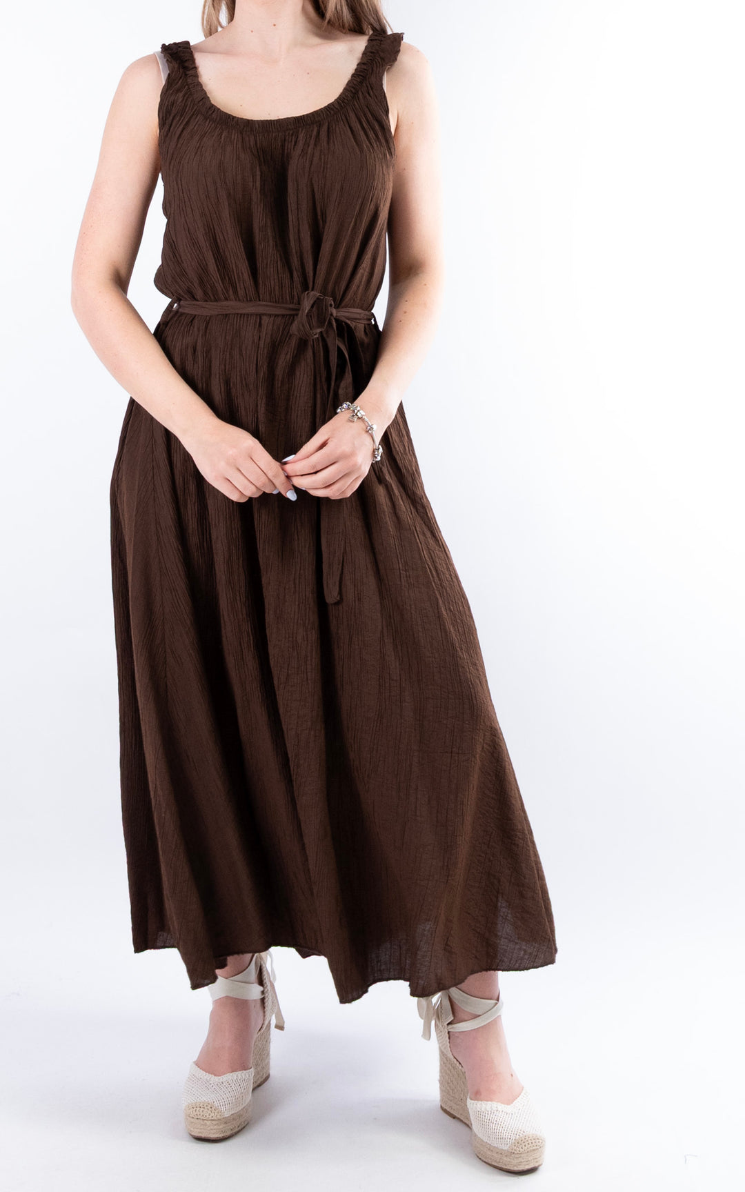 Cleo Crinkle Dress | Chocolate