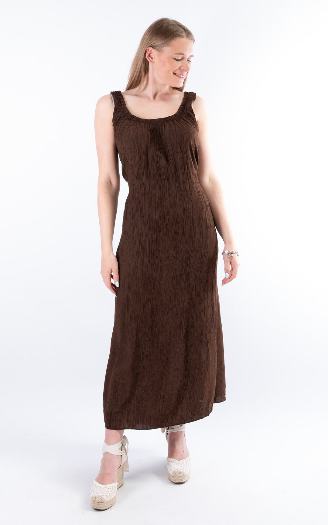 Cleo Crinkle Dress | Chocolate