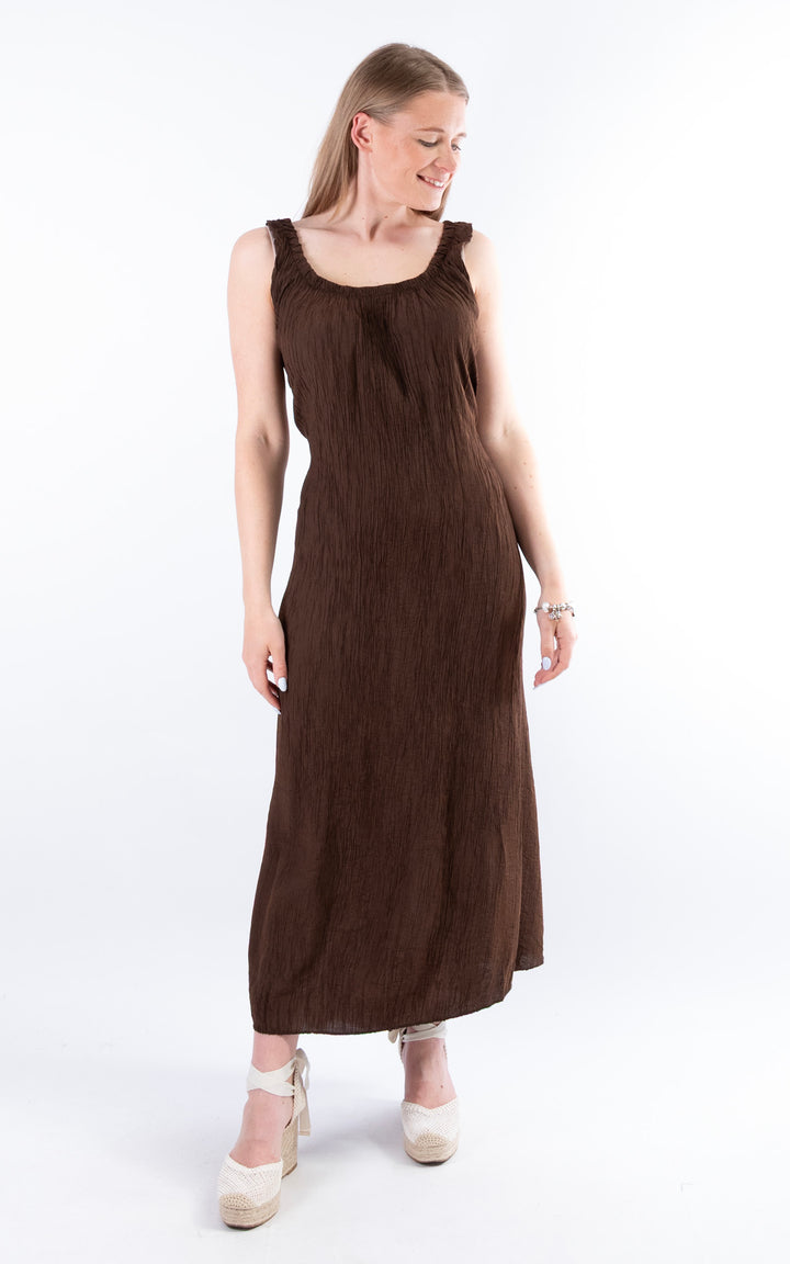 Cleo Crinkle Dress | Chocolate
