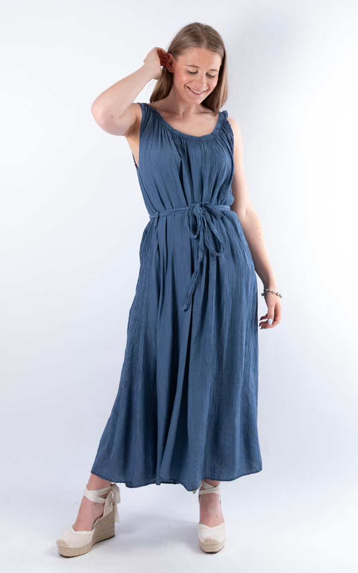 Cleo Crinkle Dress | Denim