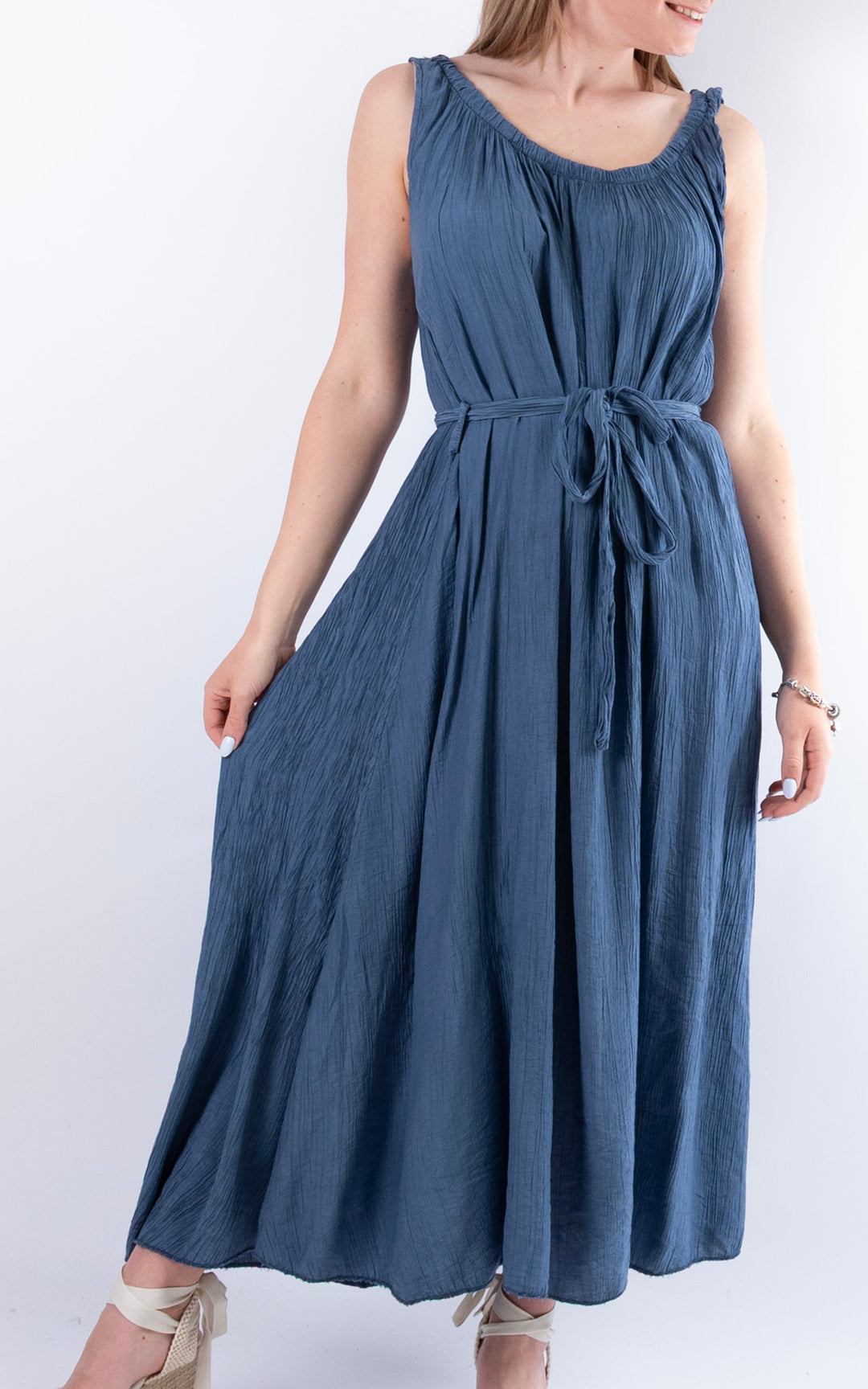 Cleo Crinkle Dress | Denim