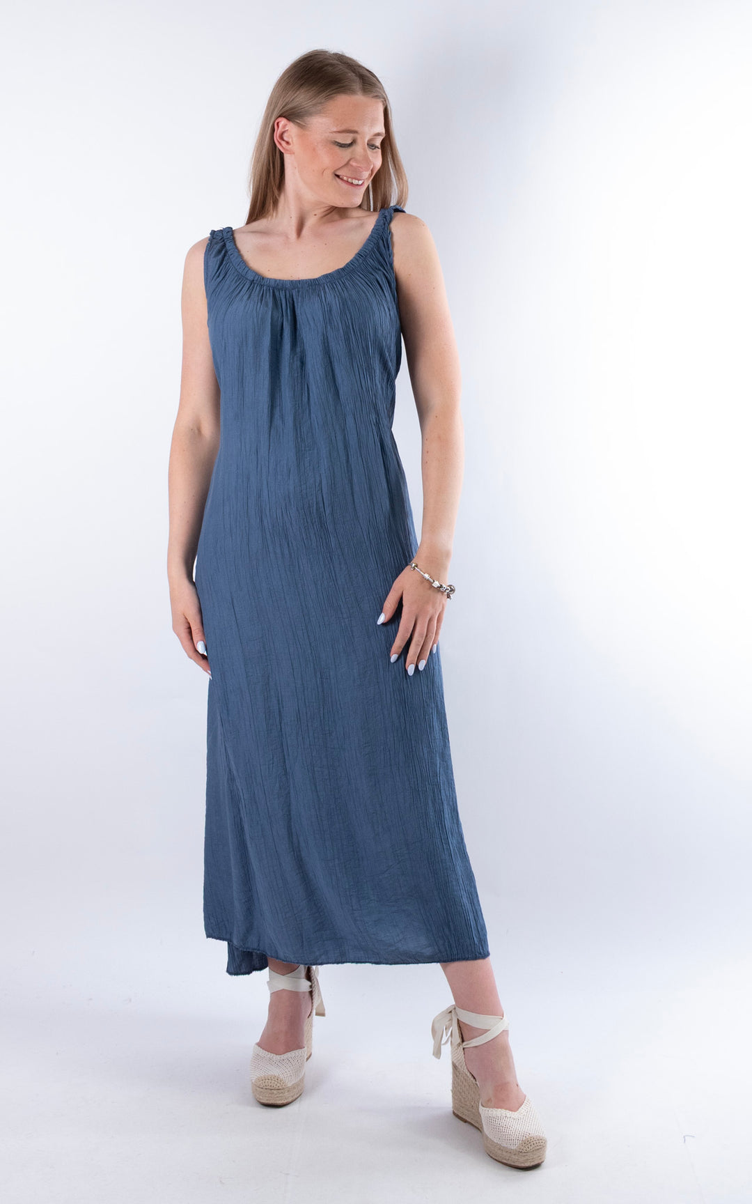 Cleo Crinkle Dress | Denim