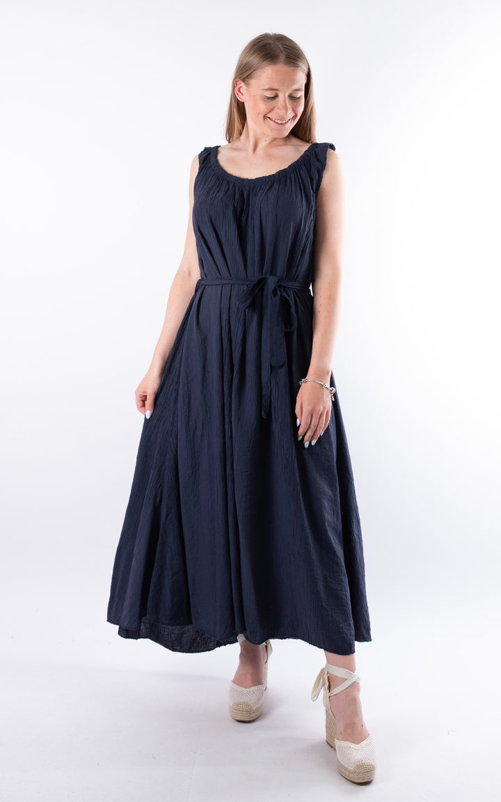 Cleo Crinkle Dress | Navy