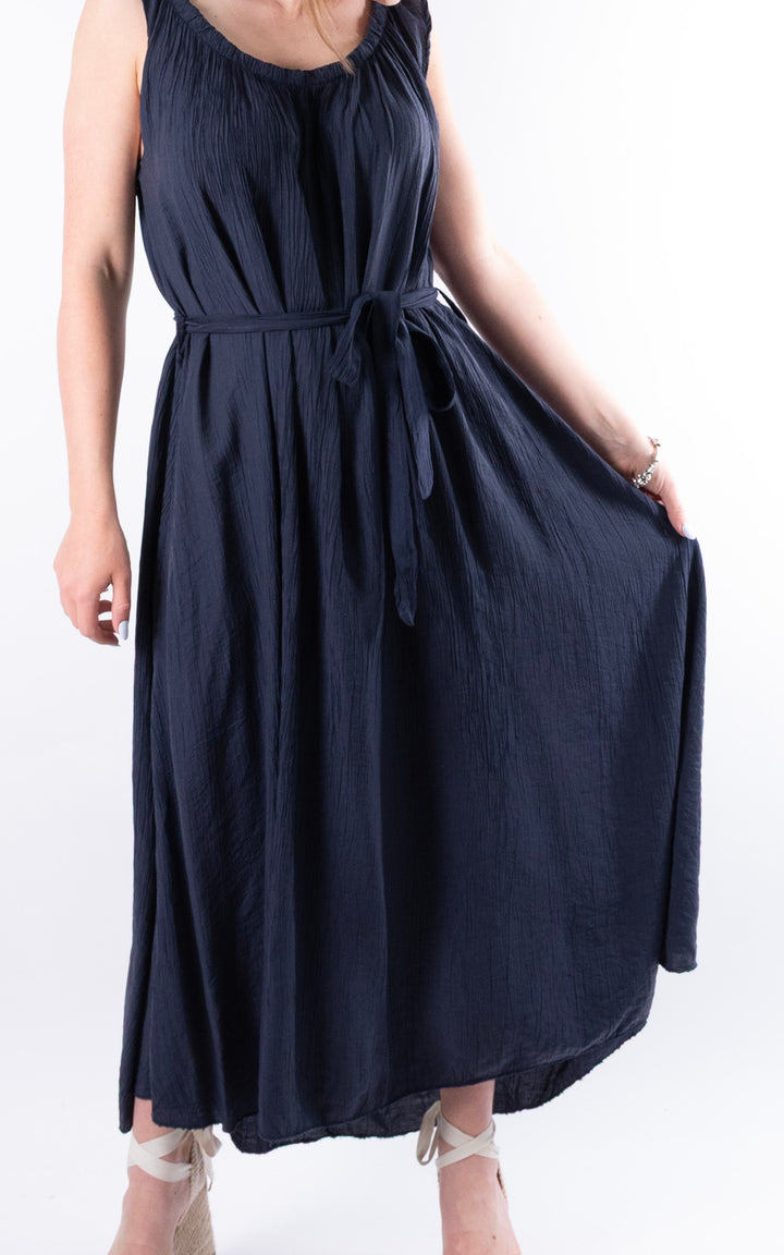 Cleo Crinkle Dress | Navy