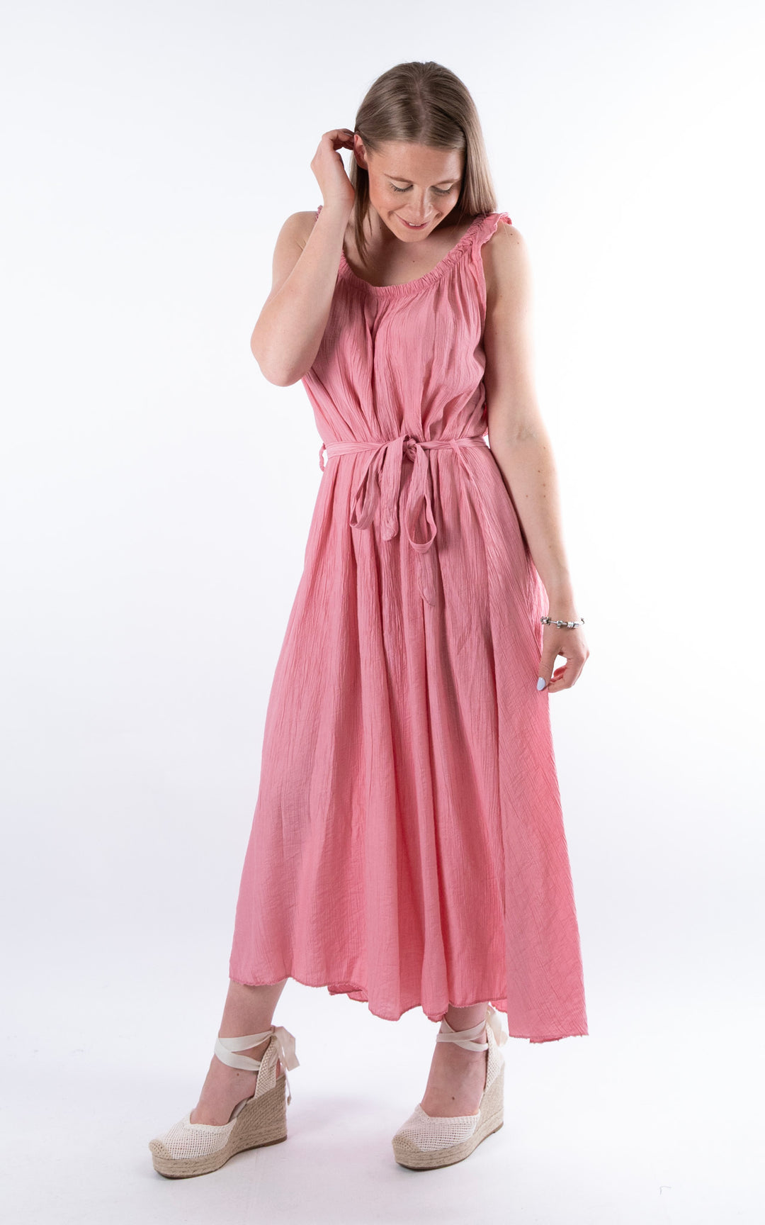 Cleo Crinkle Dress | Rose
