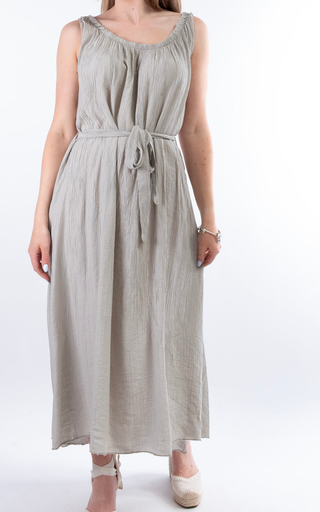 Cleo Crinkle Dress | Taupe