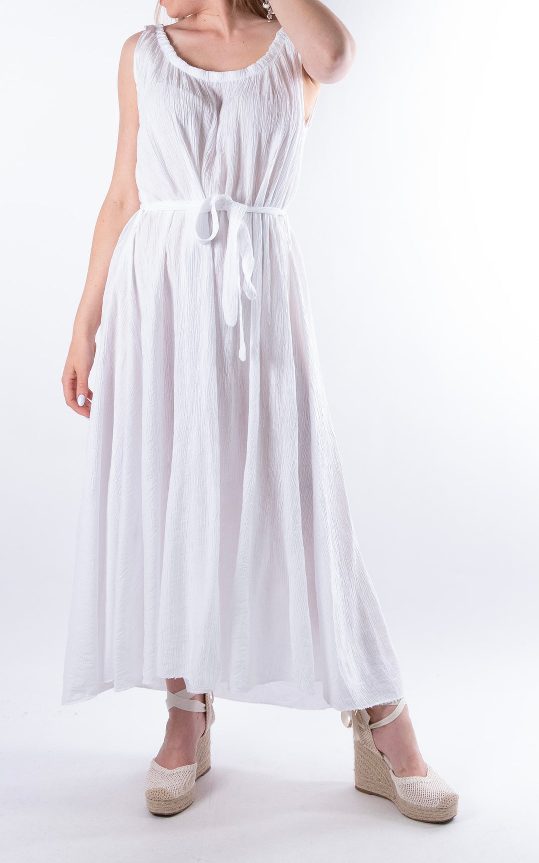 Cleo Crinkle Dress | White