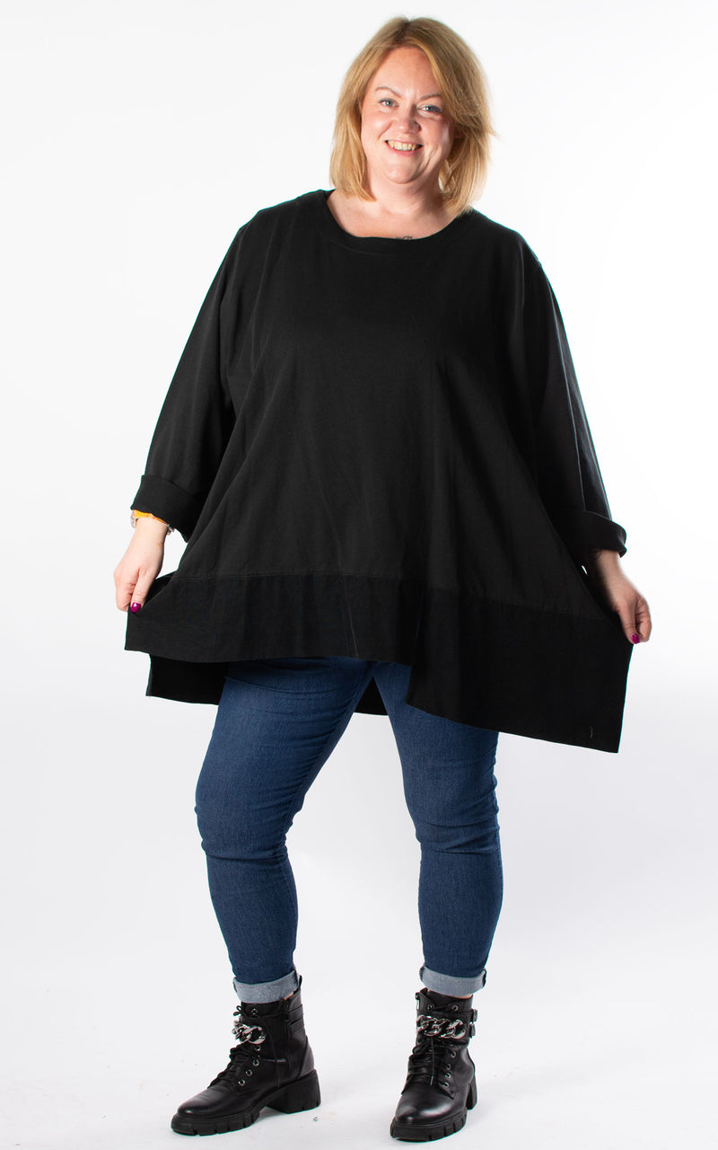 Cord Hem Jumper | Black